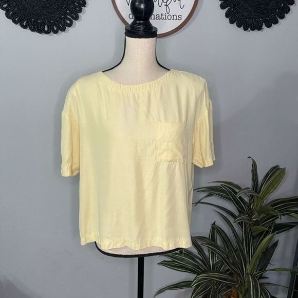Yellow 80s vintage Craig Clothing Co. top with pocket - Large - Picture 2 of 9